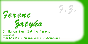 ferenc zatyko business card